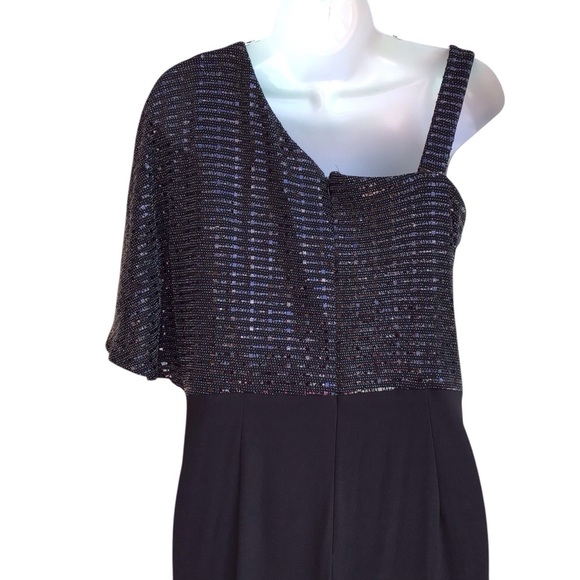 R & M Richards Black Knit One ShoulderJumpsuit - Picture 6 of 12